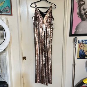 Metallic multi color sequin jumpsuit